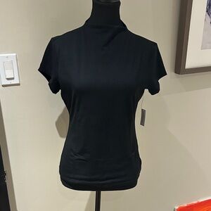 Banana Republic Black mock neck Short Sleeve Tee